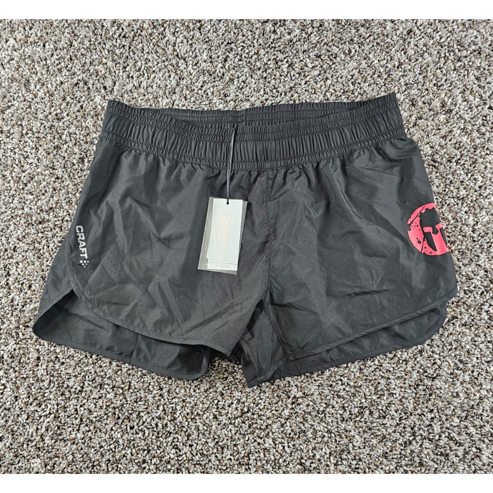 Craft + Spartan Racing Womens Sz L Loose Fit Athletic Running Shorts Black NEW